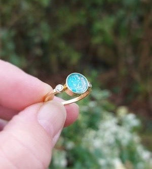 Ashes Memorial Round Diamanté Ring