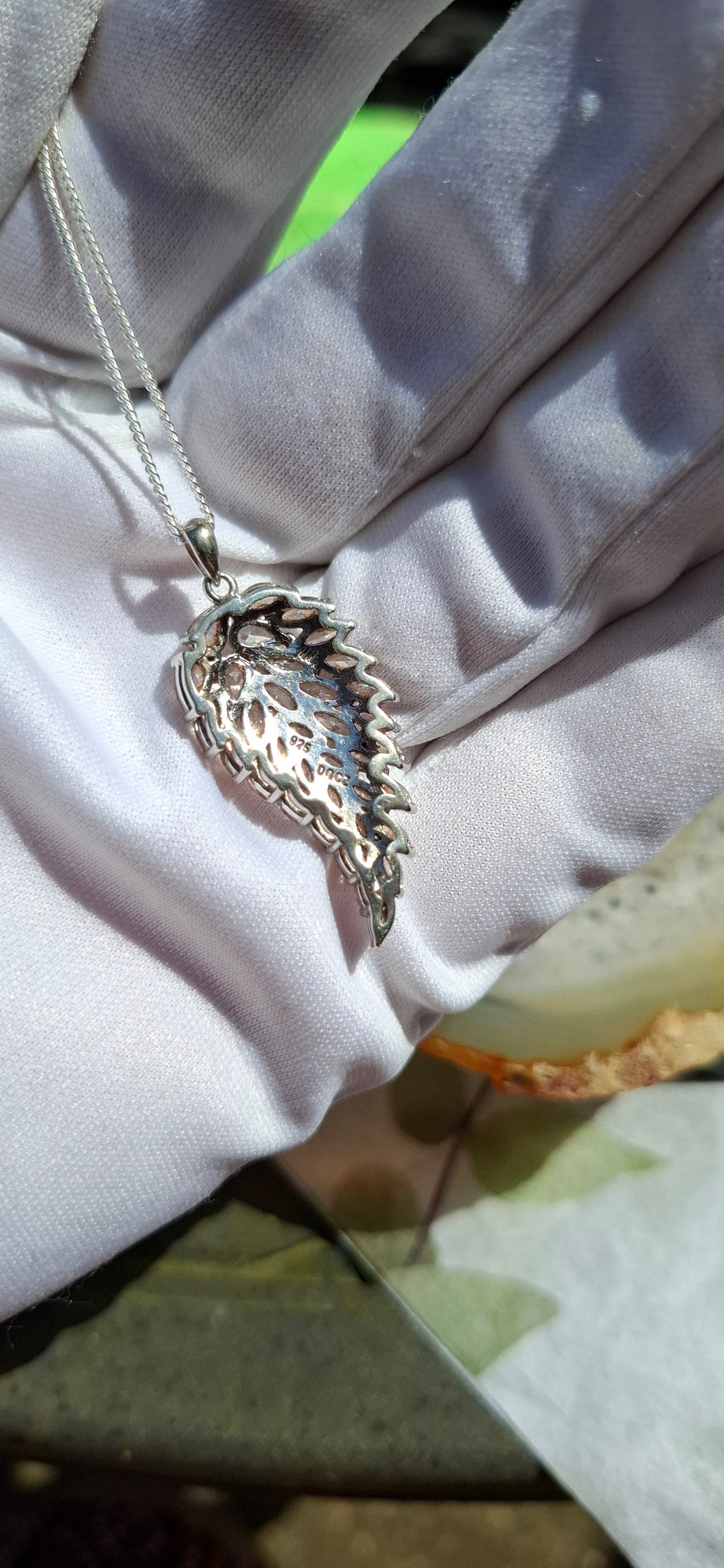 Ashes Memorial Angel wing Diamonte Pendant