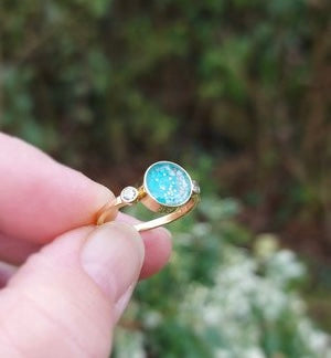 Ashes Memorial Round Diamanté Ring