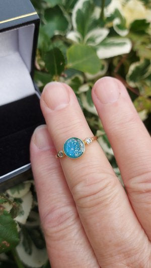 Ashes Memorial Round Diamanté Ring