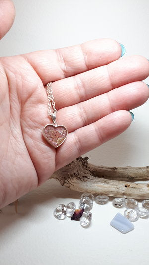 Ashes Memorial Small Silver Heart Pendant