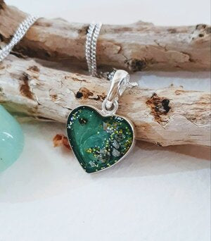 Ashes Memorial Small Silver Heart Pendant