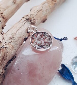 Ashes Memorial Silver Round Pendant