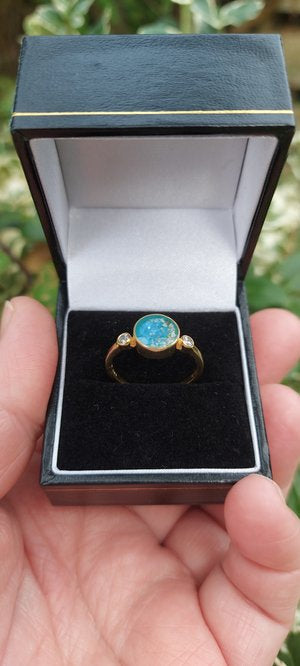 Ashes Memorial Round Diamanté Ring