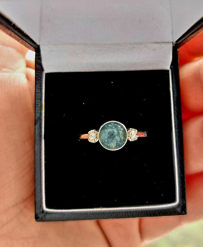 Ashes Memorial Round Diamanté Ring