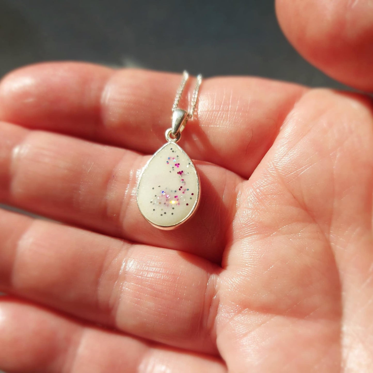 Breastmilk Sterling Silver Teardrop Pendant
