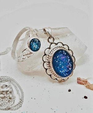 Ashes Memorial Silver Oval Necklace