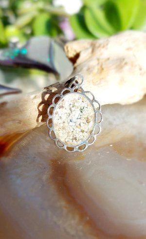 Ashes Memorial Silver Oval Necklace