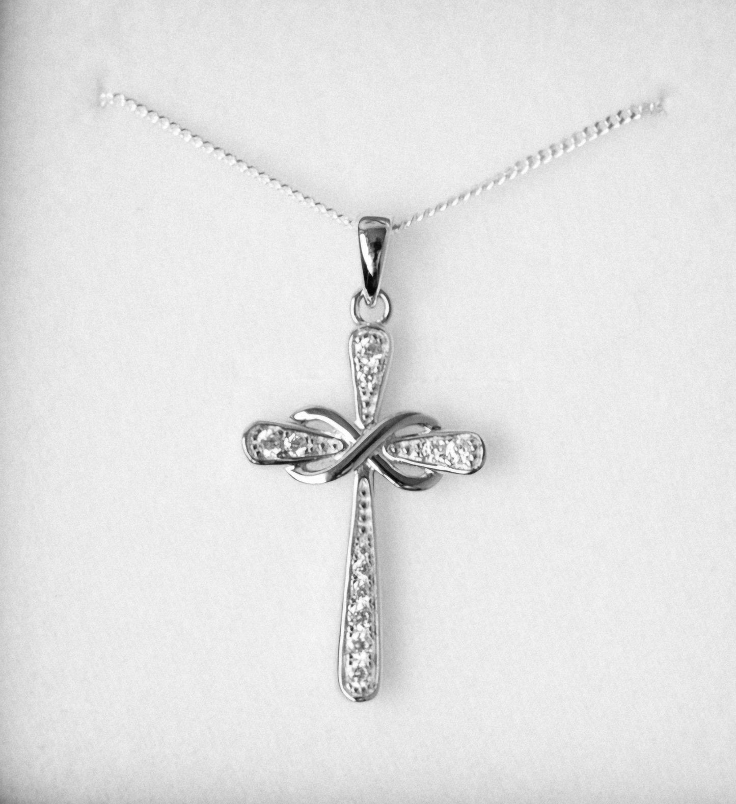 Ashes Memorial Diamonte Infinity Cross Pendant