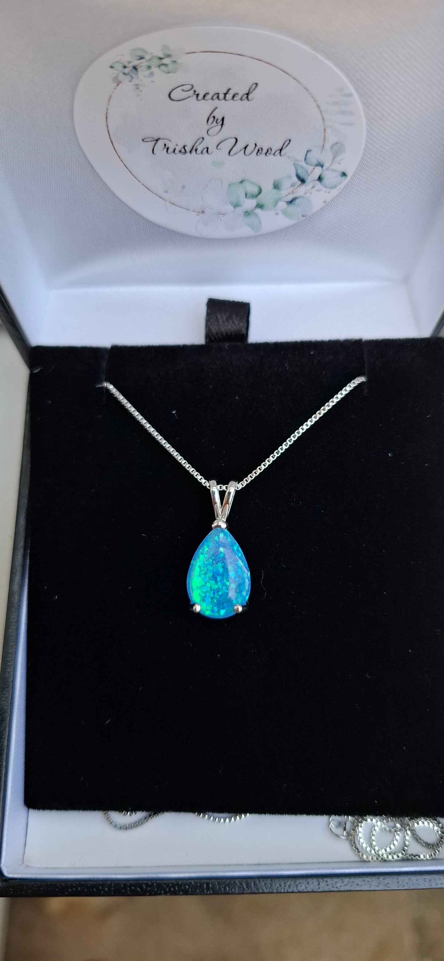 Ashes Memorial Silver Opal Pendant