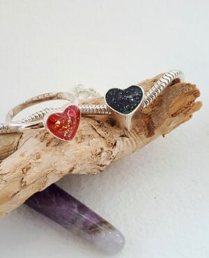 Ashes Memorial Silver Heart Ring.