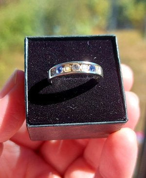 Ashes Memorial Sterling Silver Eternity Ring