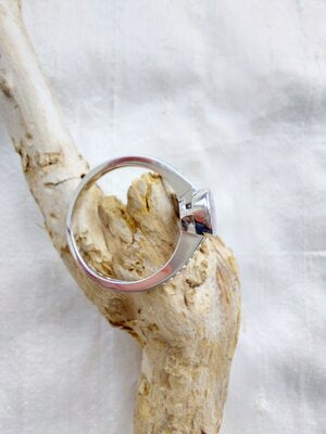 Ashes Memorial Sterling Silver and Diamanté Round Ring
