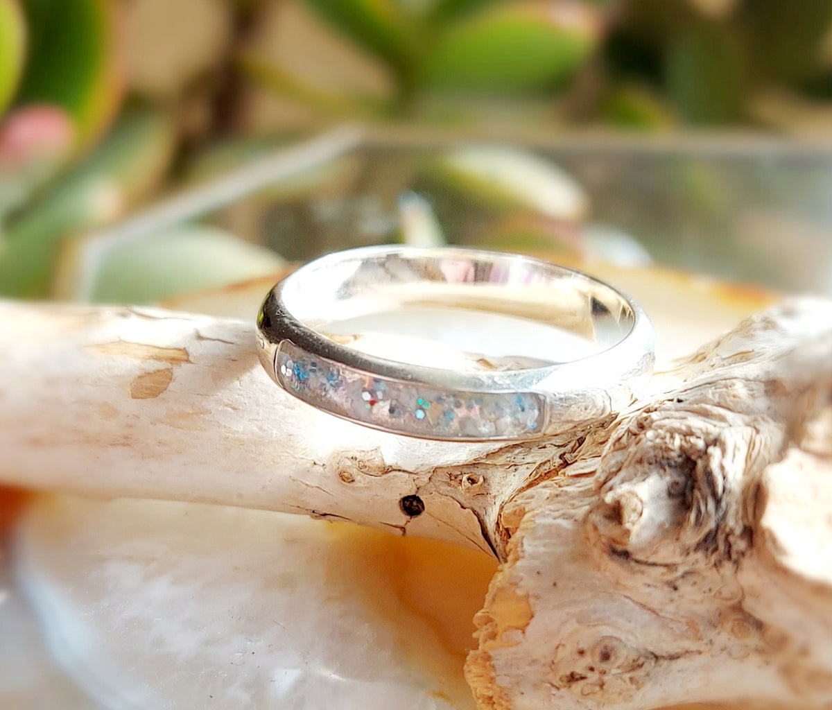 Ashes Memorial Silver Ladies Channel Ring
