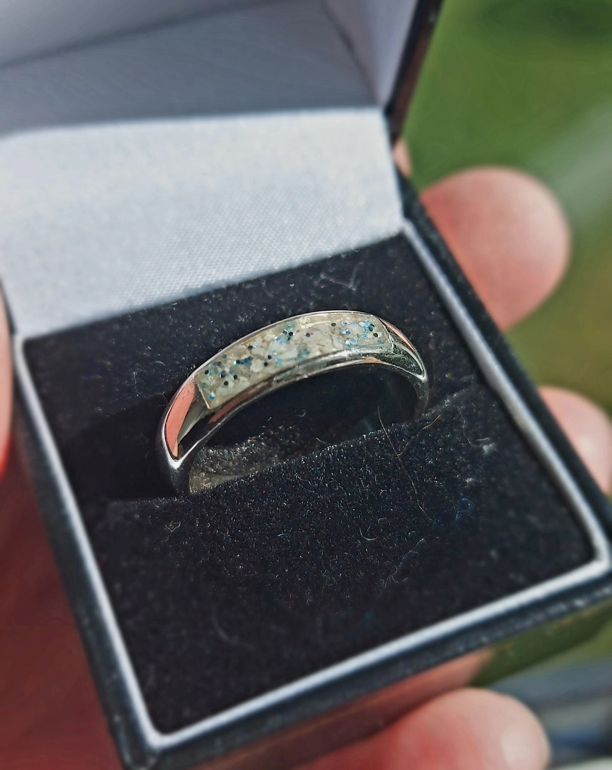 Ashes Memorial Silver Gents Channel Ring