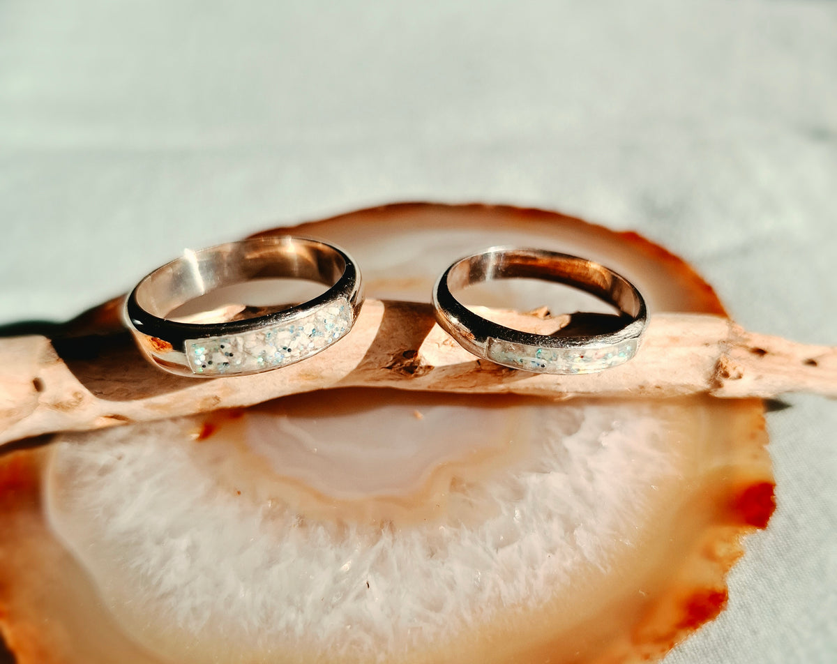 Ashes Memorial Silver Gents Channel Ring