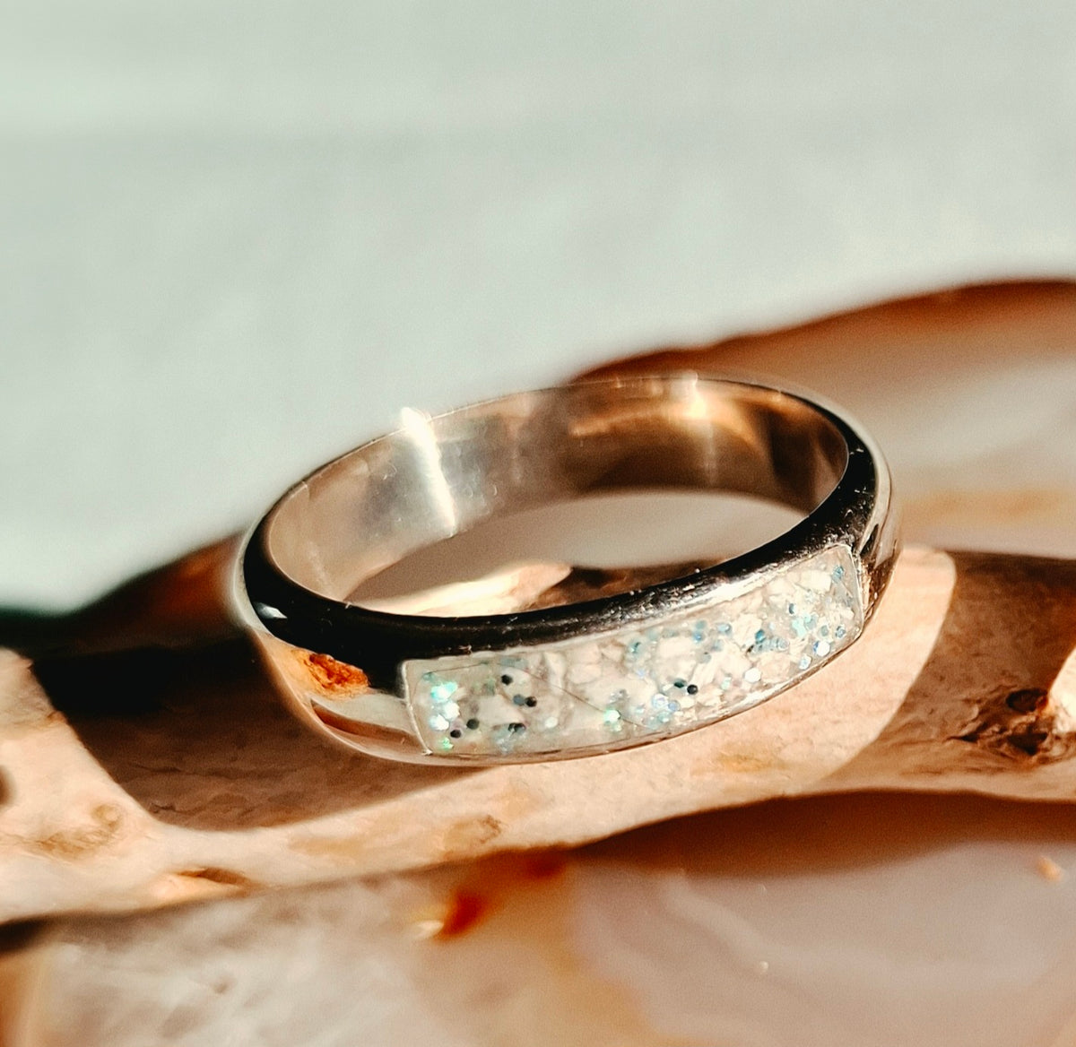Ashes Memorial Silver Gents Channel Ring