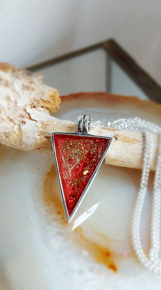 Ashes Memorial Sterling Silver Triangle Pendant