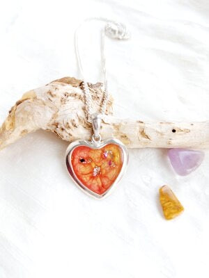 Ashes Memorial Sterling Silver Large Heart Pendant