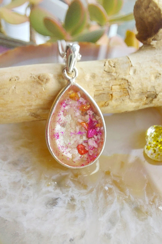Ashes Memorial Silver Teardrop Pendant