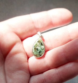 Ashes Memorial Silver Teardrop Pendant