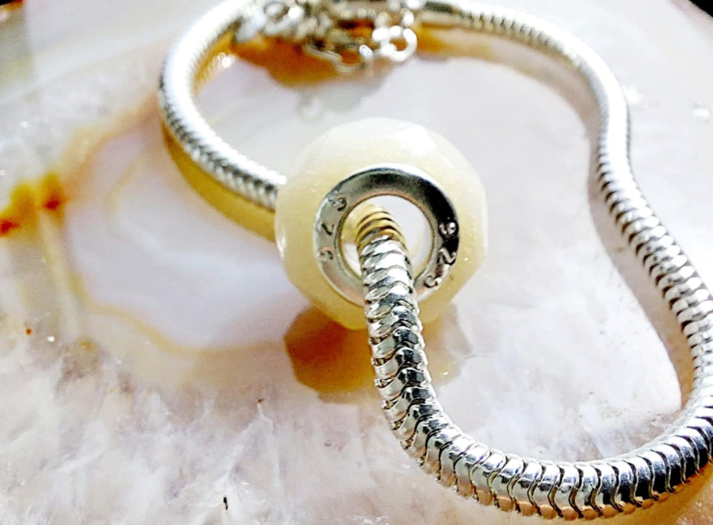 Breastmilk Faceted Bead