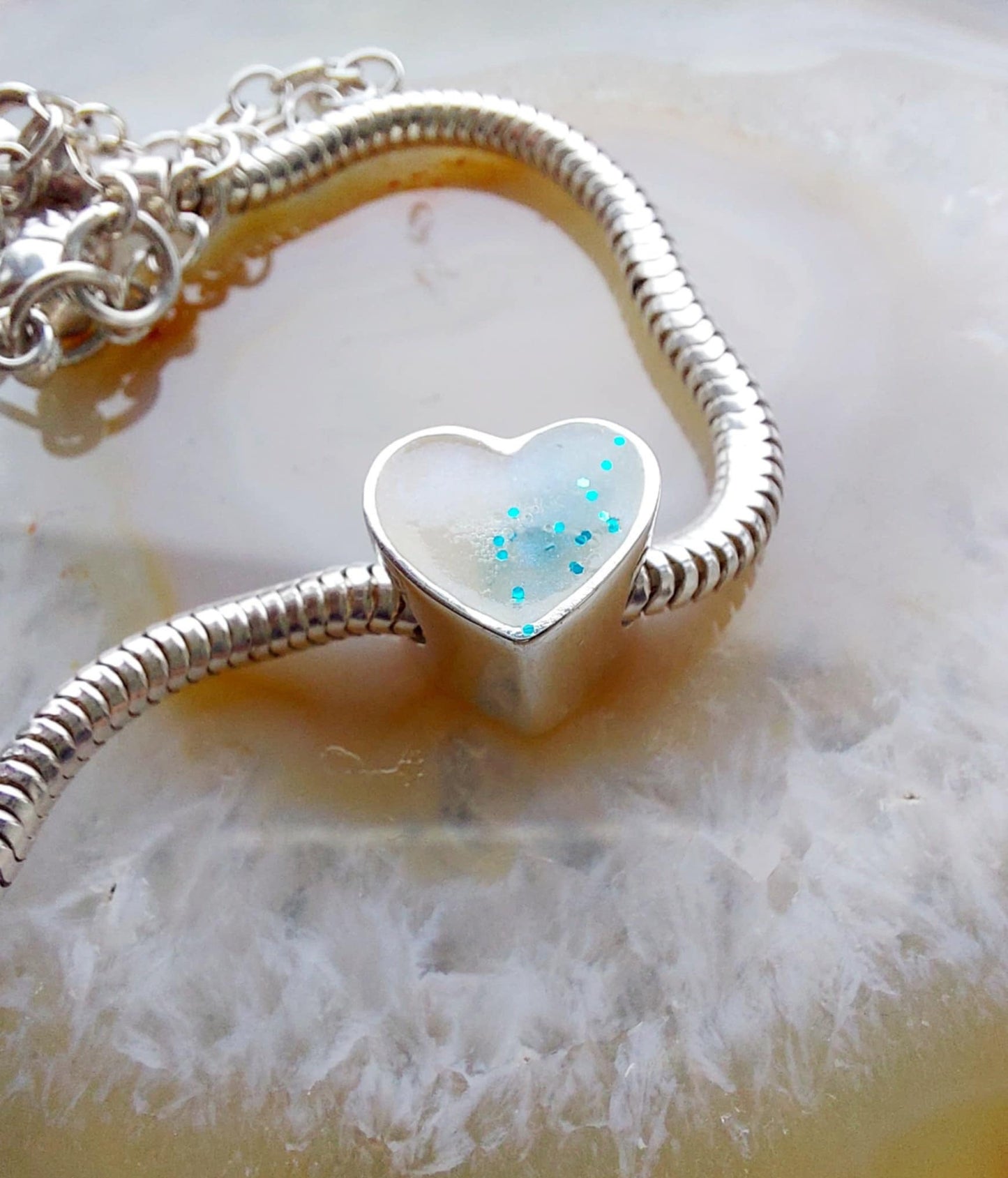 Breastmilk Sterling Silver Heart Shaped Charm