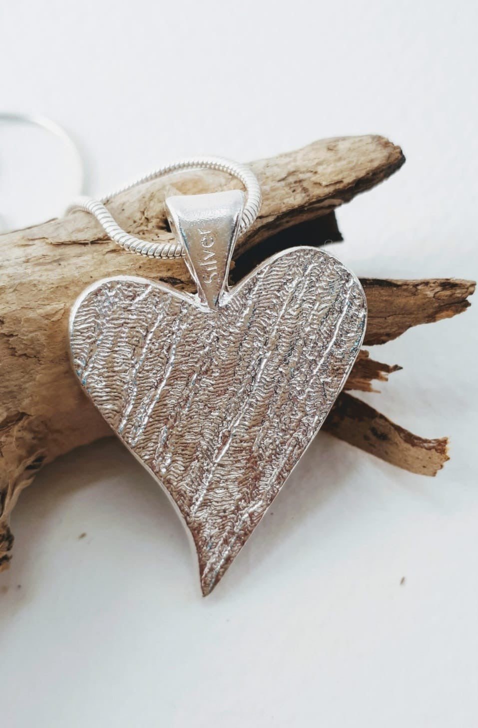 Ashes Memorial Sterling Silver Heart Pendant