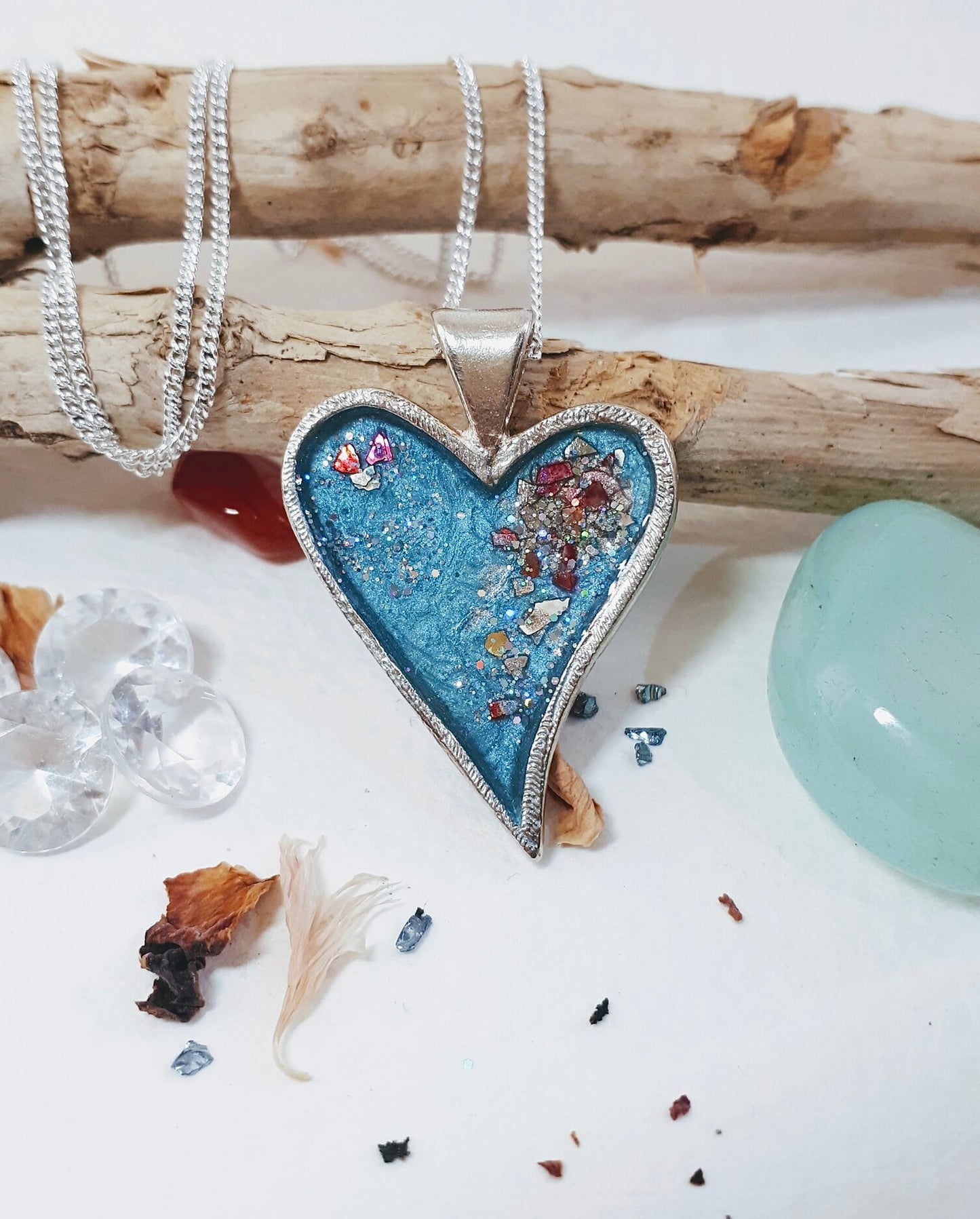 Ashes Memorial Sterling Silver Heart Pendant