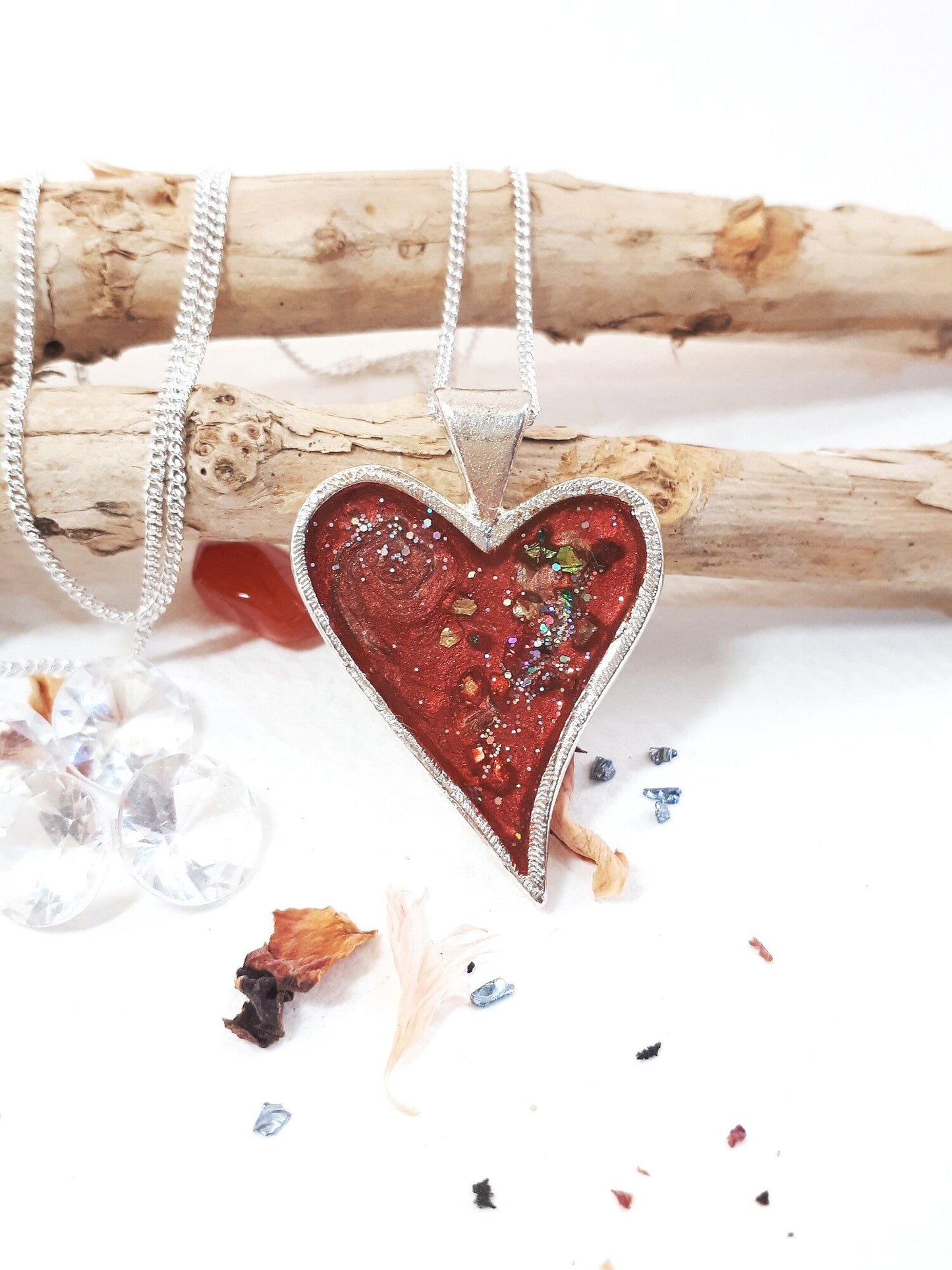Ashes Memorial Sterling Silver Heart Pendant