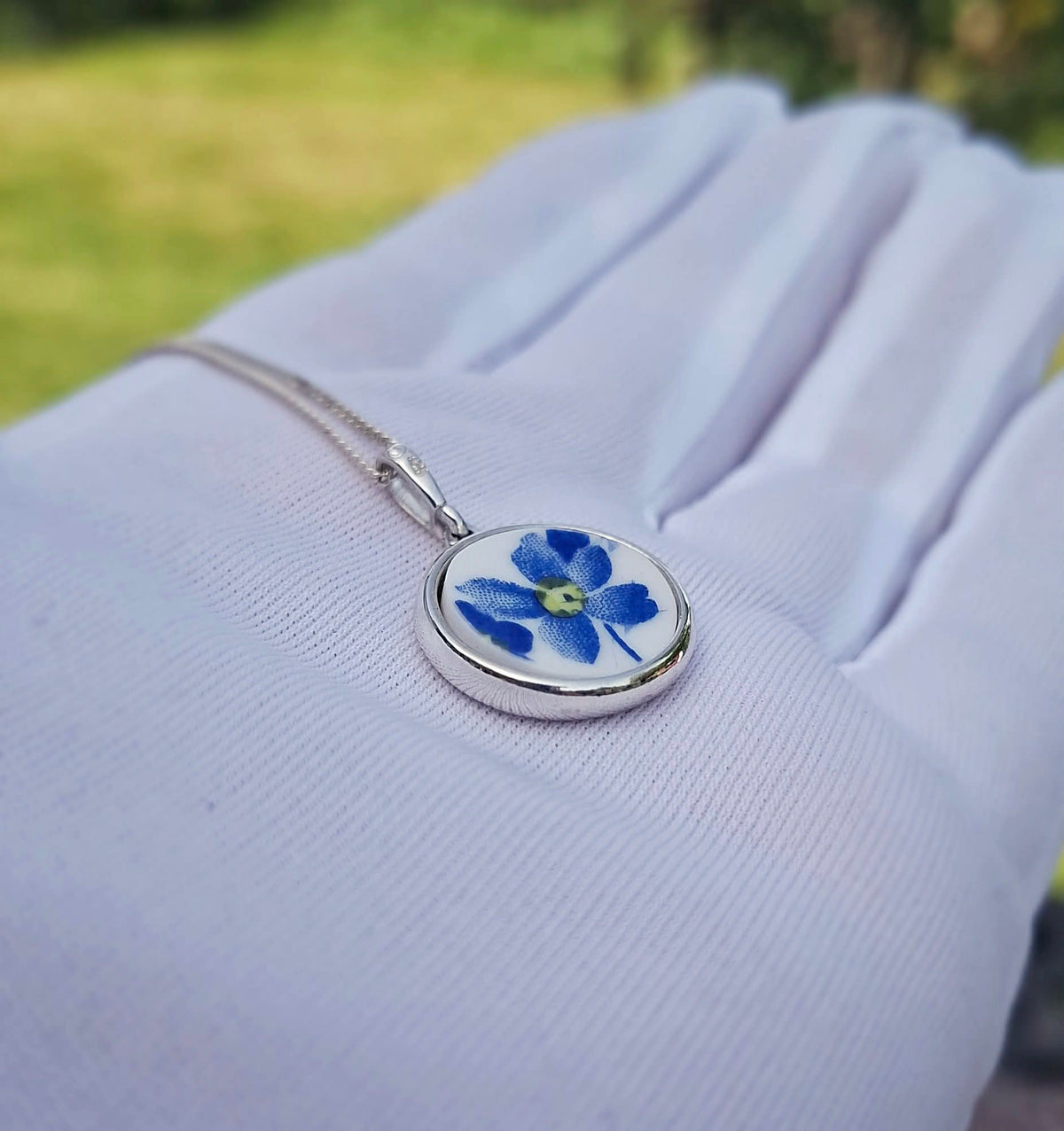 Reversible Forget Me Not & Tree of Life Stirling Silver Pendant