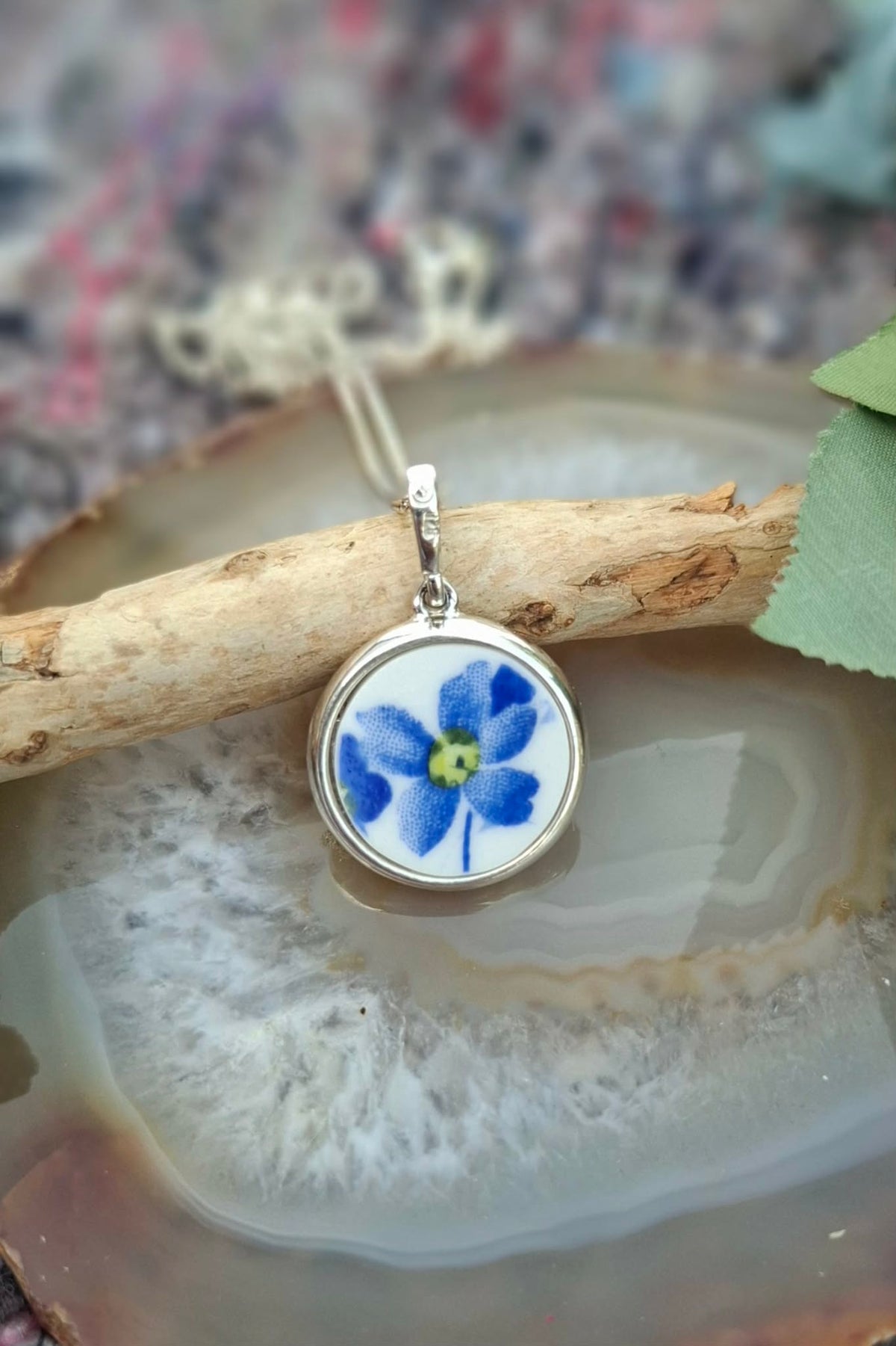 Reversible Forget Me Not & Tree of Life Stirling Silver Pendant