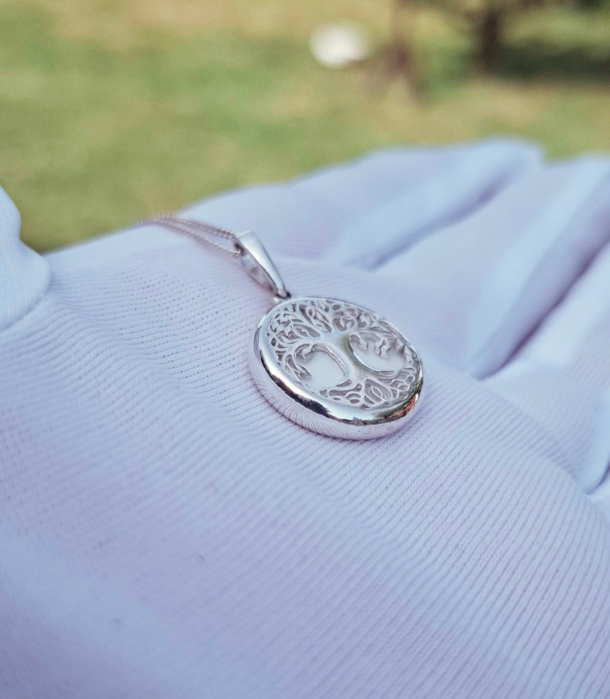 Reversible Forget Me Not & Tree of Life Stirling Silver Pendant