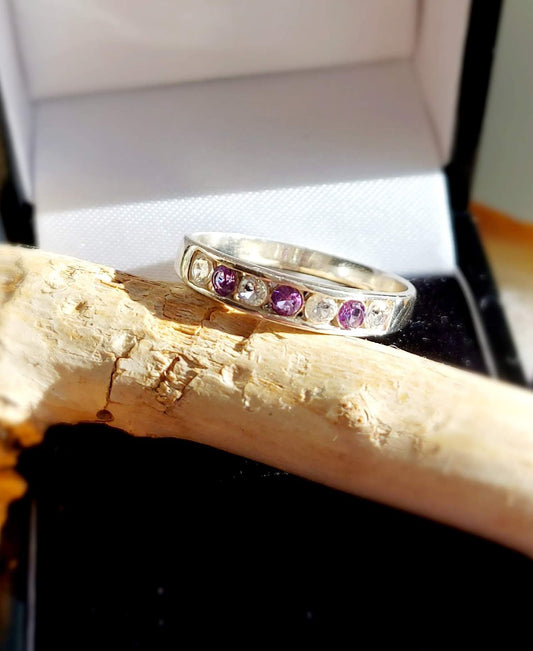 Ashes Memorial Sterling Silver Eternity Ring